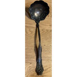 Antique Floral Pattern Rogers 1904 Silverplate PUNCH LADLE Large  12” Long